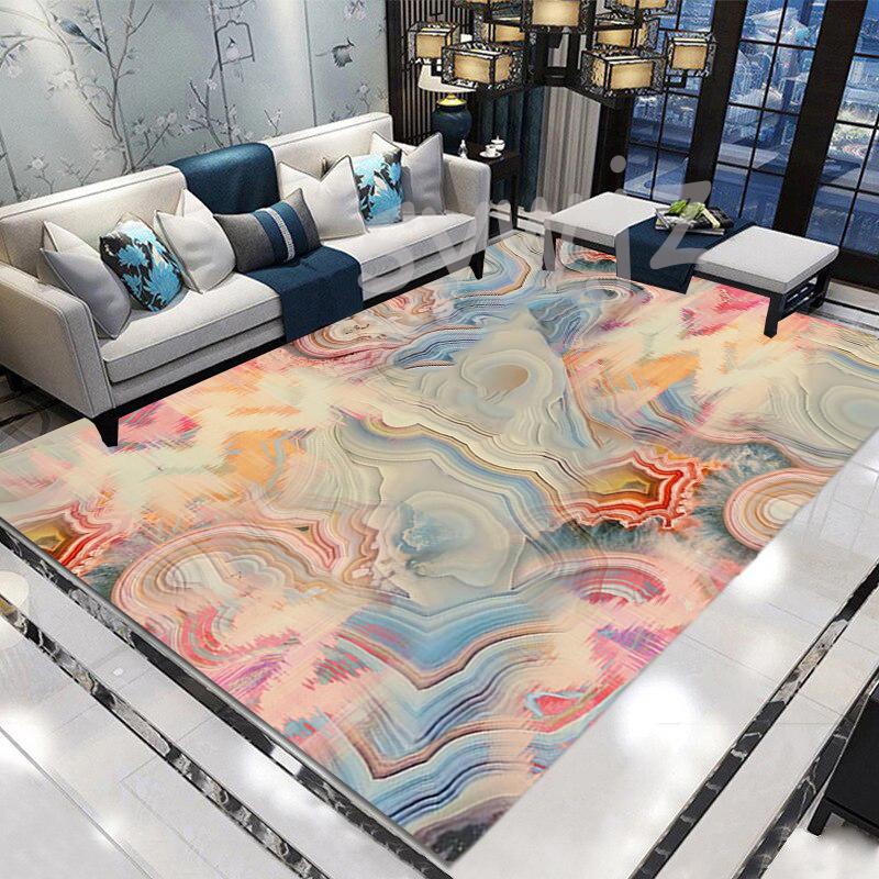 

Nordic Colored Marble Carpet for Home Living Room Decorative Floor Mats Porch Door Mat Anti-slip Print Mats Bedroom Non-slip Mat 40x60cm 16x24 inch