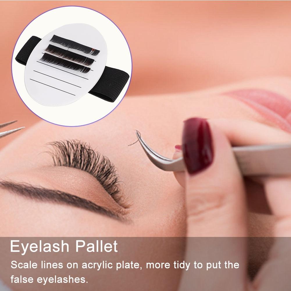 Professionelle Acryl Handheld Falsche Wimpern Platte Palette Wimpernverlängerungshalter Weiß mit Gürtel