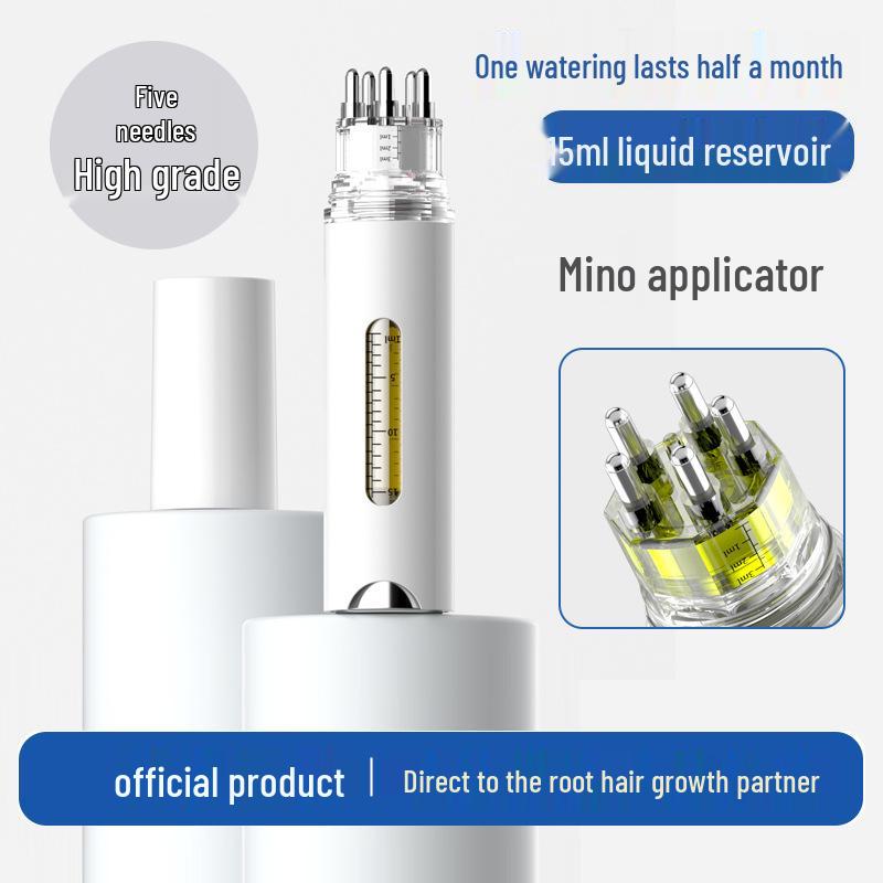 Mino Scalp Applicator 15ml: Large-Capacity Portable Hair Strengthening Oil Roller & Massage Comb