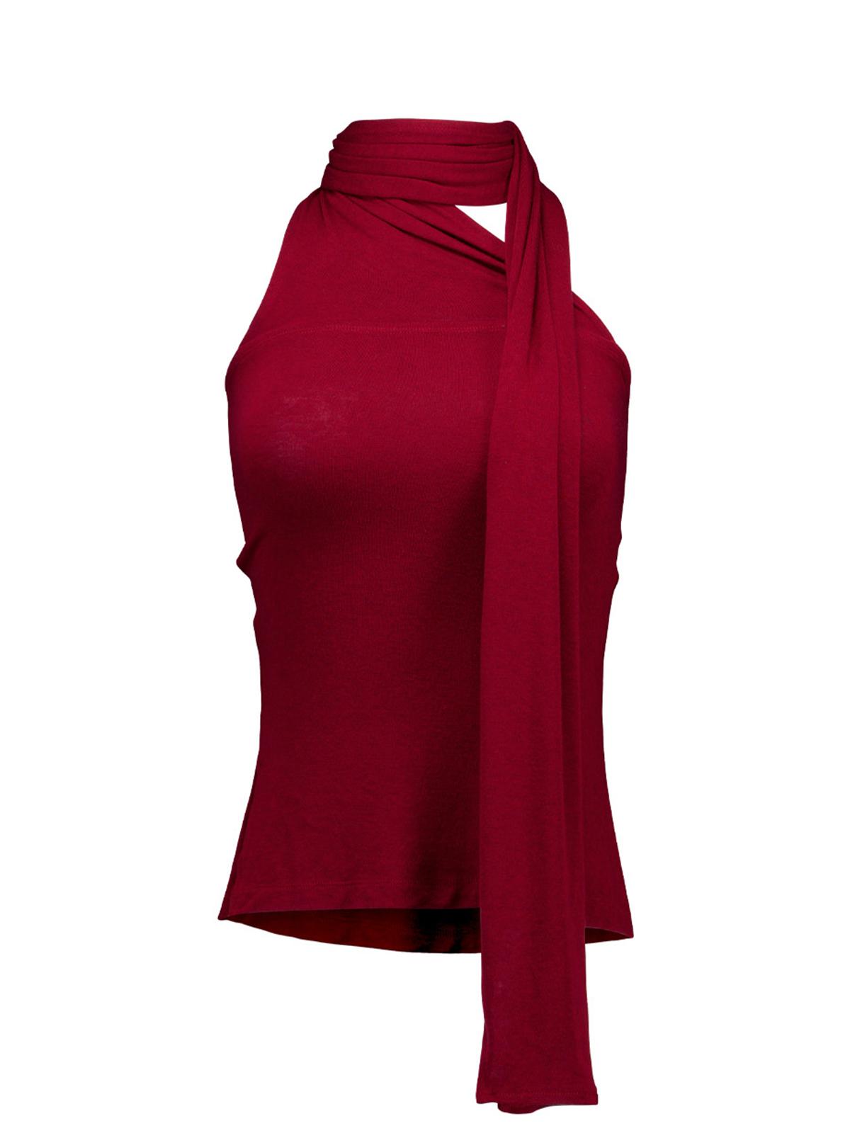 Okak Yasemin-Scarf Top (Red) Red