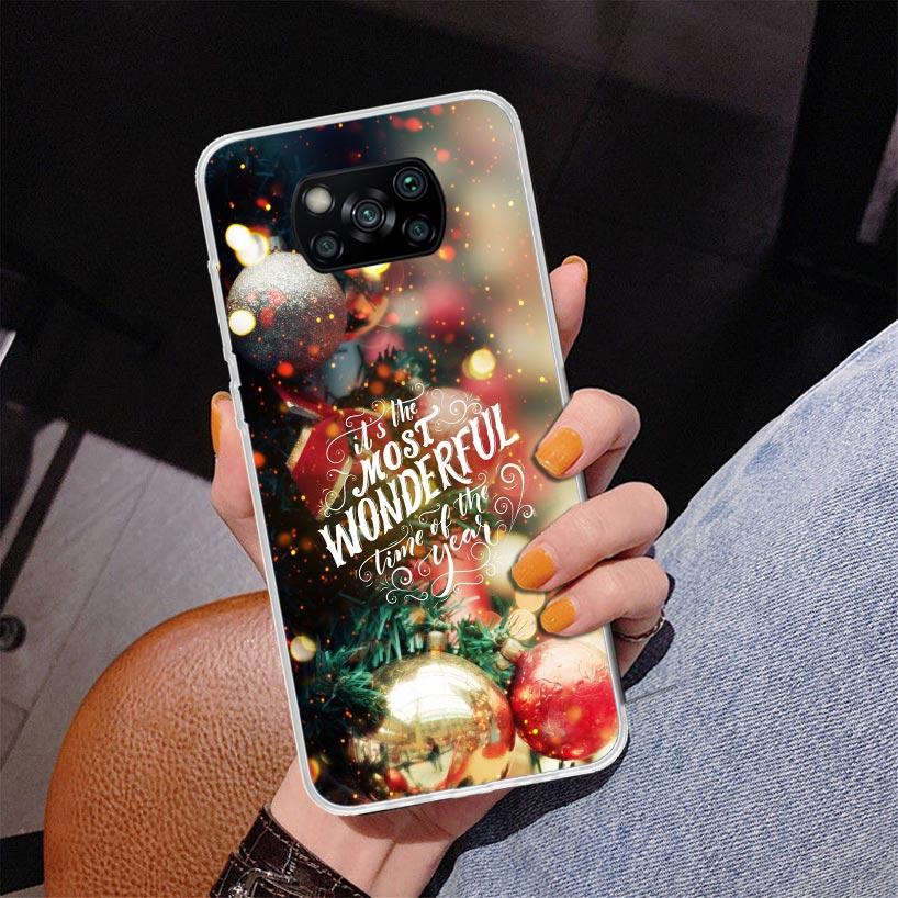 Frohe Weihnachten Baum Schnee Handyhülle Für Xiaomi Poco X7 X6 X5 Pro F7 Ultra Redmi 15C 15 13C 13 12C 12 10 10A 10C 9 9A 9C 9T Hülle