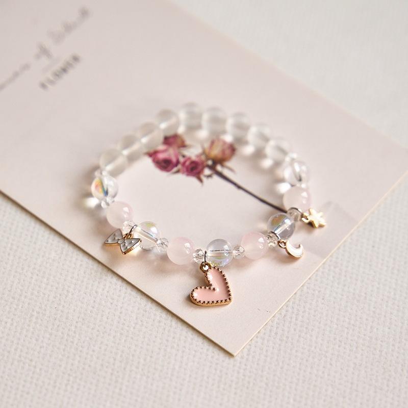 Year Sweet Cute Cat Crystal Beaded Bracelet Girls, Girlfriend Student Bracelet Wholesale