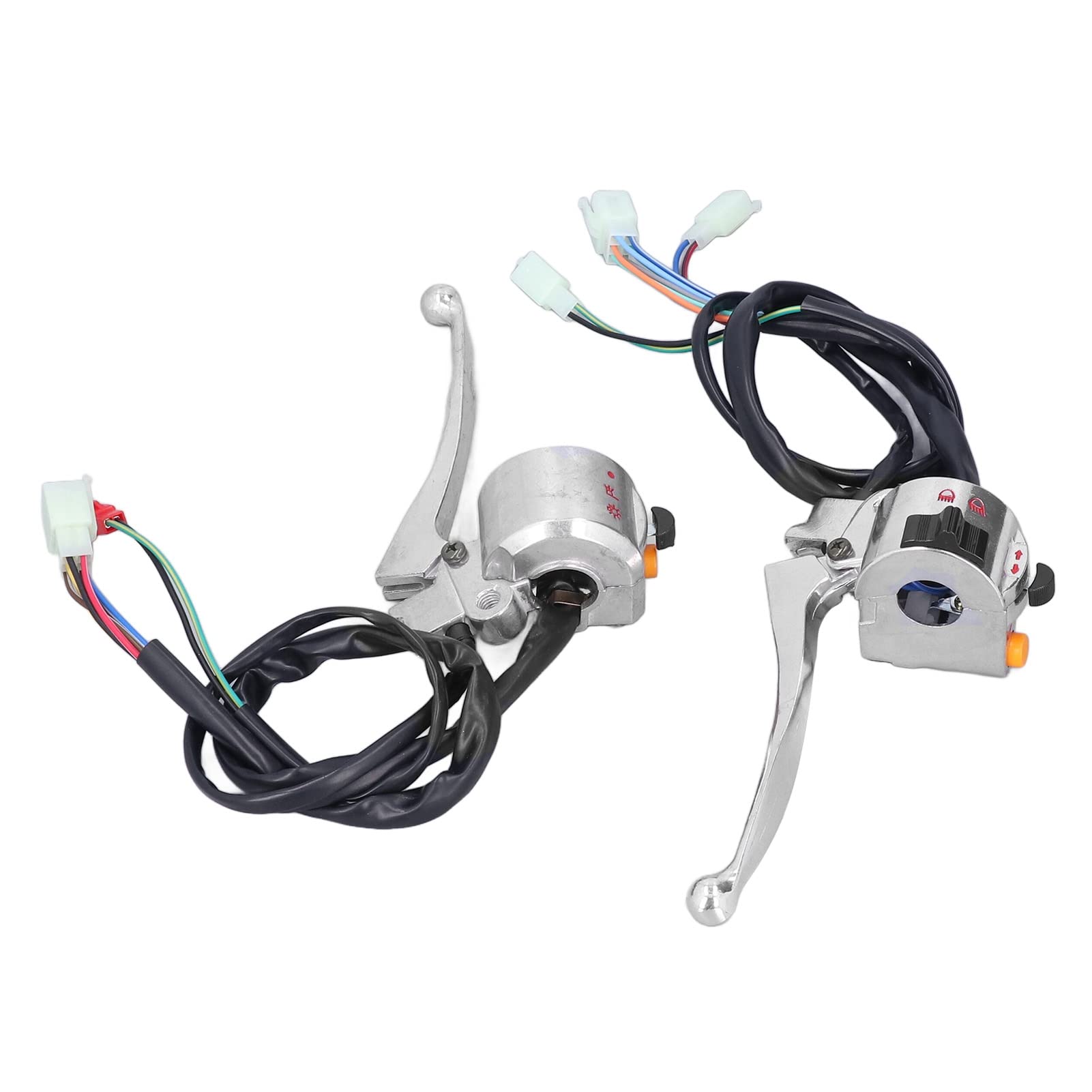 

Motorcycle Drum Brake Handlebar Switch Pair Silver Aluminum JH70 JH90