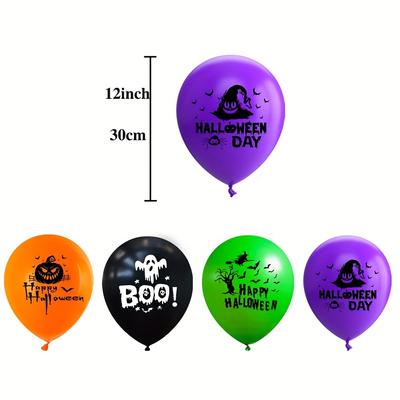 12-Inch Halloween Balloons with Patterns -Party Supplies for Family Decorations,Festive Party Decorations, Halloween Decorations