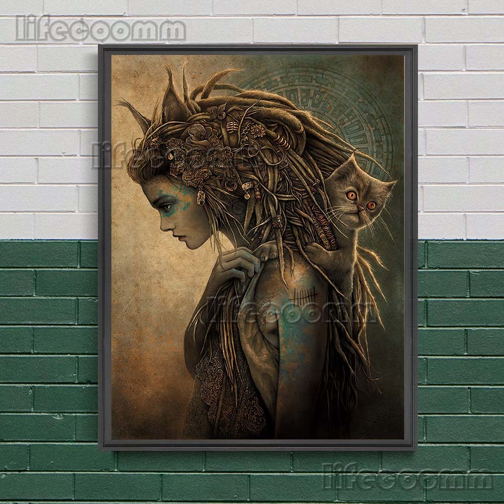 Medusa And Shaman Witches Retro Wall Art Canvas Painting Evil Devil Witchcraft Art Poster And Prints Home Decor Wicca Art Prints No Frame