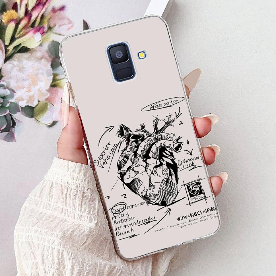 For Samsung Galaxy A6 2018 Case Luxury Painted Cover Soft Silicone Phone Case For Samsung A 6 A6 GalaxyA6 2018 Back Cover Coque