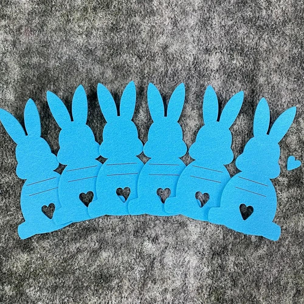 

6Pcs Ornaments Easter Bunny Money Holder Unique Cotton Cloth Rabbit Easter Cash Holder DIY Easter Money Holder Cards світло-синій колір