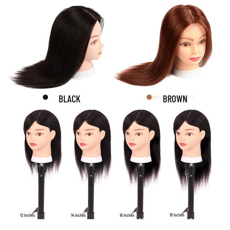 Echthaar-Schaufensterkopf für die Friseurausbildung: Präzisionsschneiden, Dauerwellen, Locken, Blondieren, Färben, Föhnen und Styling