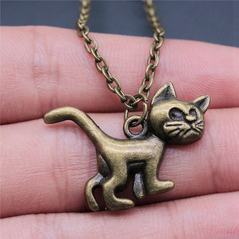 Pet Dog Cat Pendant Antique Bronze Metal Choker Necklace for Women New Arrival Gift