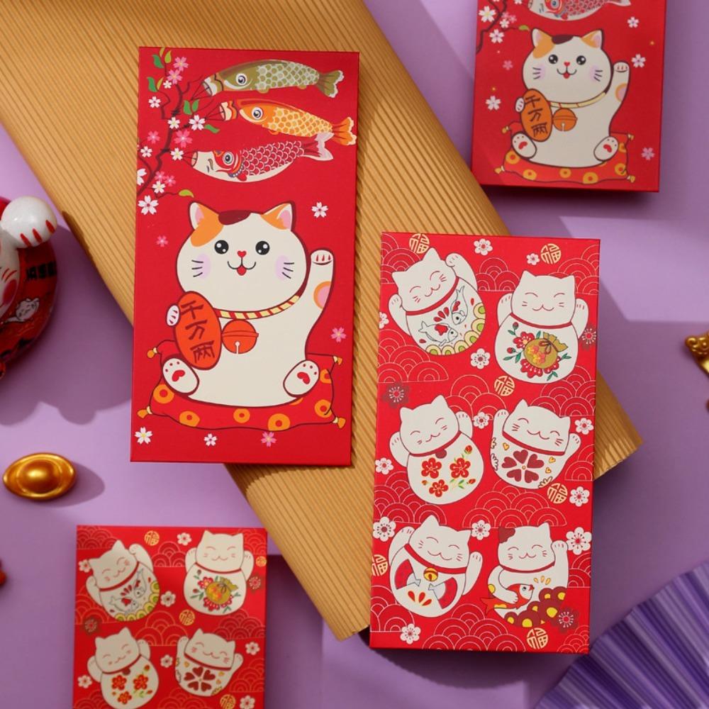 Antiquity Lucky Money Bag Thickened HongBao New Year Decoration Lucky Cat Red Envelope  Wedding