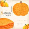 8 Pcs Crochet Pumpk Coaster Handmade Knitted Drink Coaster Set Autumn Drink Cup Pad Mats Absorbent Bottle Mug Place Mats for Table Protection Fall