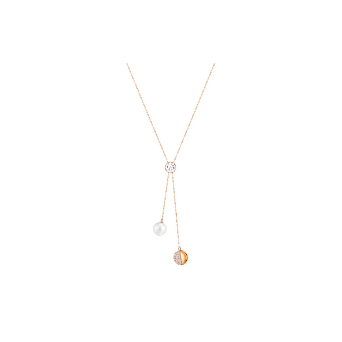 Swarovski Forward Series Y-Shaped Pearl Necklace Women necklace Rose-Gold 5528924 Rose Gold