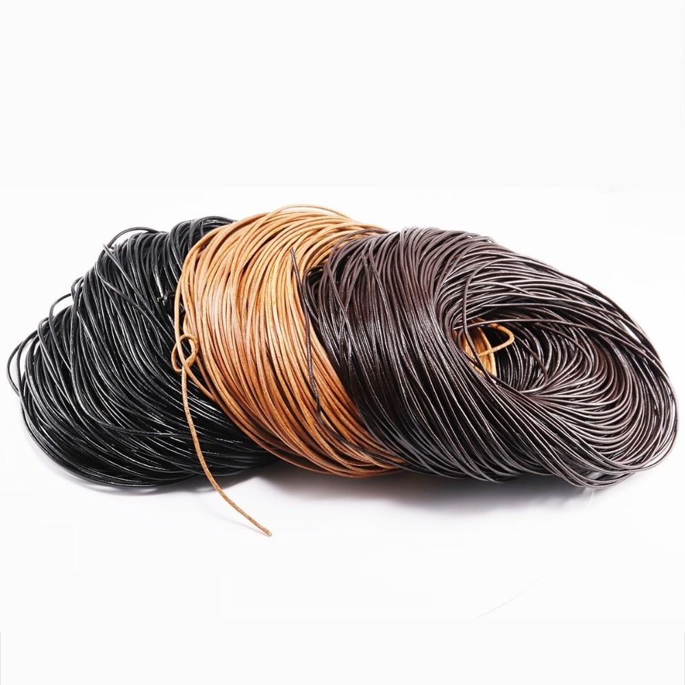 Round Cow Leather Cord 2/5 Meters Bracelet Findings Rope Leather Thong Cord DIY Jewelry Making