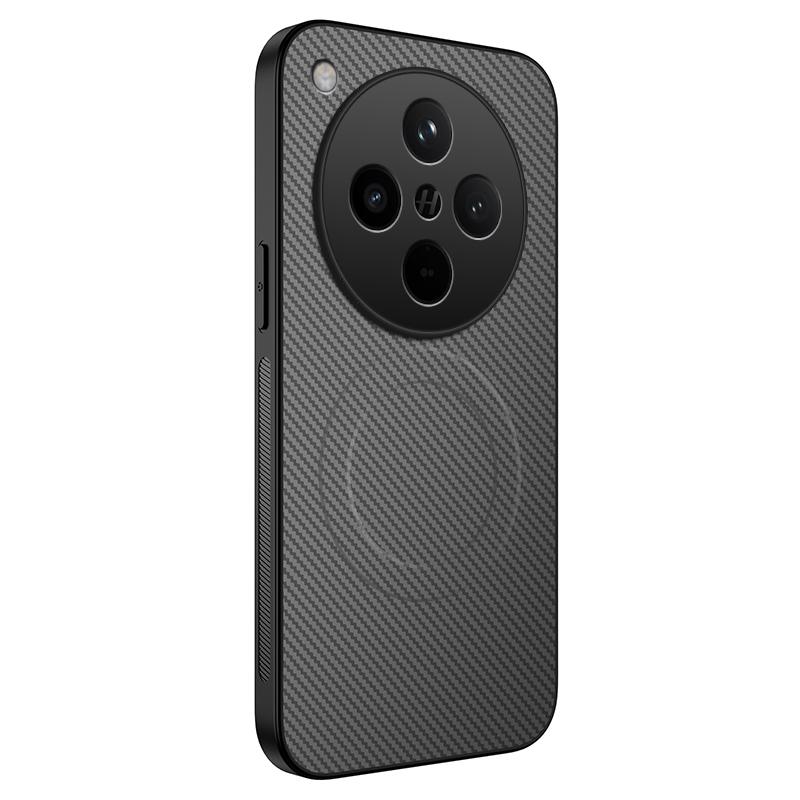 For Oppo Find X8 5G Case Compatible with MagSafe WANLONFENG TQ Series Carbon Fiber Texture PC TPU Phone Cover