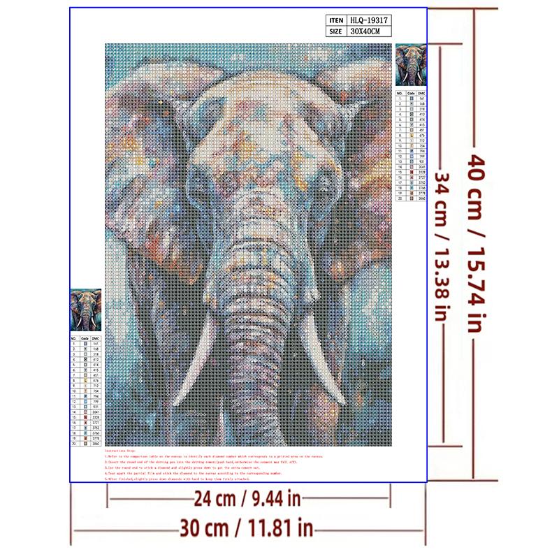 5d DIY Diamond Painting Cross Stitch Watercolor Elephant Animals Diamond Embroidery Mosaic Full Round Drill Home Decor Arts