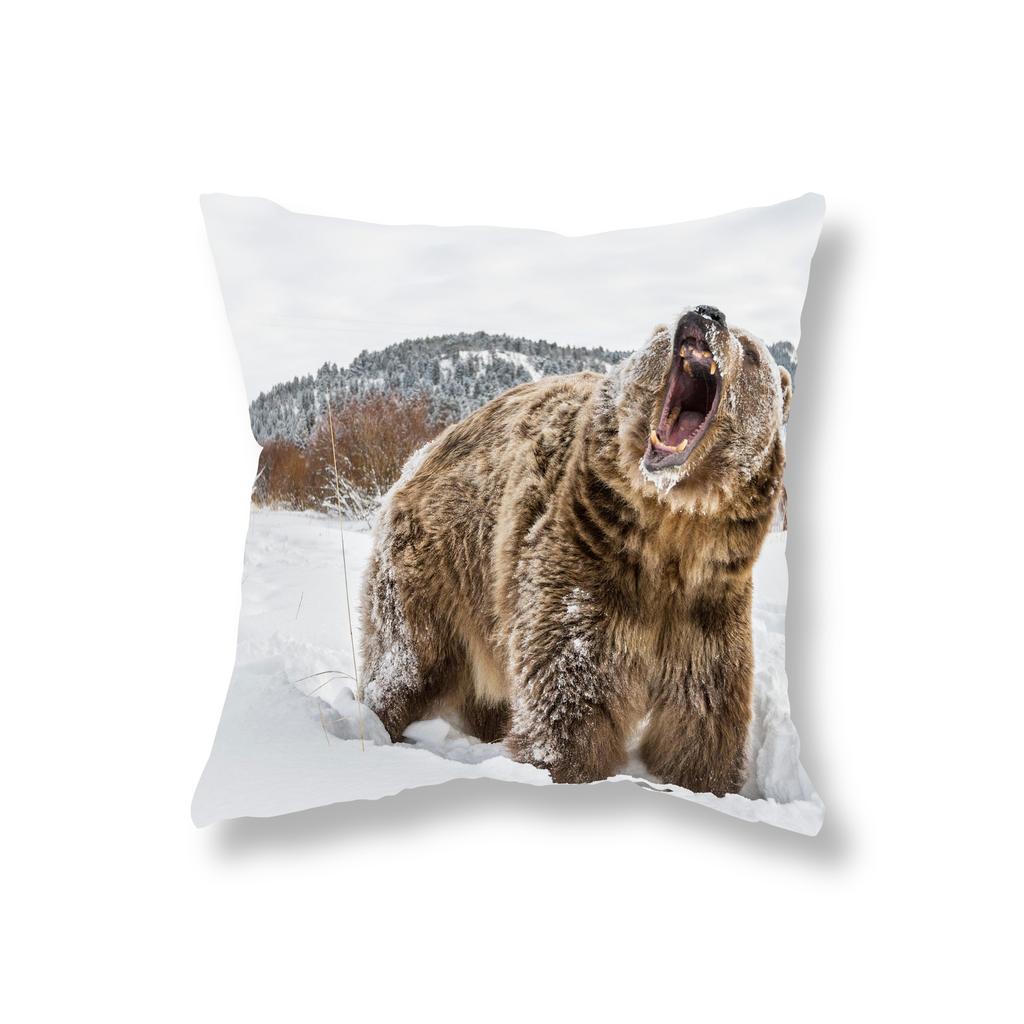 Cute Big Bear Pillowcase Animal Pillowcase Sofa Decoration Office Game Chair Cushion Cover Room Bedside Home Decoration