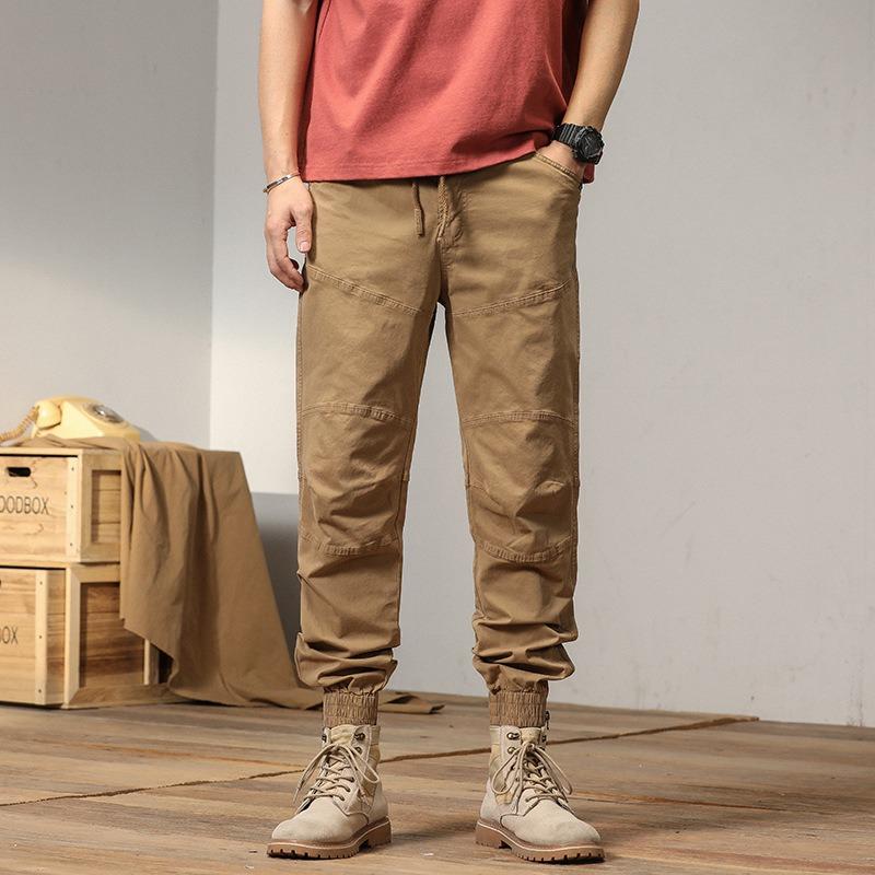 New Overalls Casual Men s Straight Loose Versatile Trendy Pants Men s High Street Leggings Men s Trousers 29 хаки