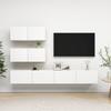 Vidaxl 4-Cz. TV Cabinet Set, White, Wood-Based Material
