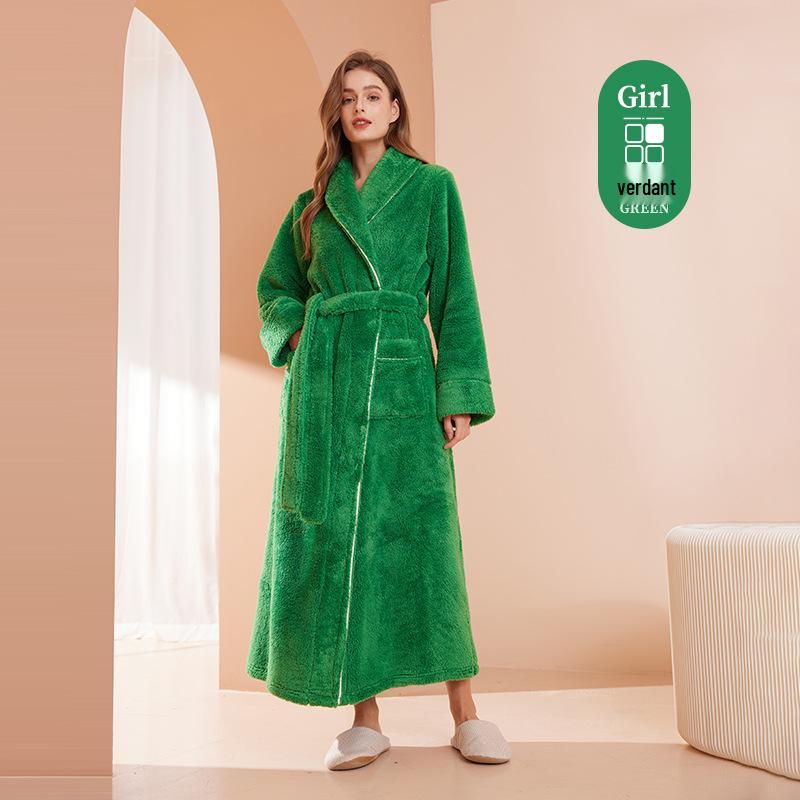 Mens & Womens Luxurious Extra Long Fleece Bathrobe - Thick, Plush, Plus Size Autumn/Winter Pajamas for Couples