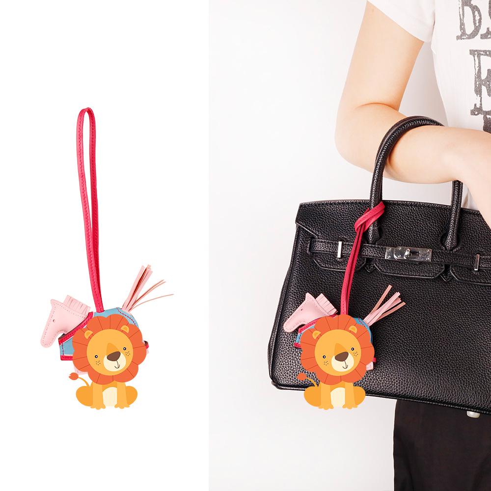 Luxurious H-Style Lambskin Leather Cape Pony Charm Keyring