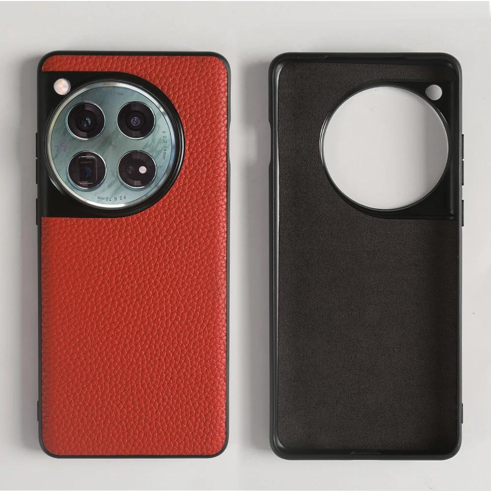 For Oneplus 12 Case Premium Genuine Leather Phone Cases for oneplus 15 11 10Pro 13 Nord 10R Protect Cover Back Coque Fundas
