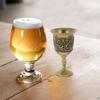 2Pcs Vintage Goblet Glasses Metal Embossed Wine Cup Royal Medieval Style Mini Goblet for Festive Banquet Table Setting