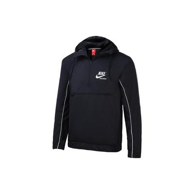 Nike Kurtka męska z kapturem i długim rękawem zapinana na pół zamek, z nadrukiem literowym, czarna AT5283-010