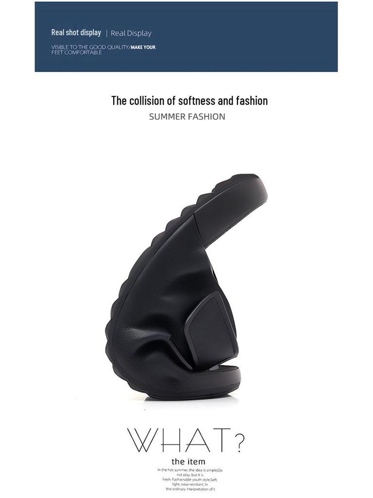 Men's Summer Outdoor Non-Slip One-Strap Casual Sandals with Thick and Soft Shock-Absorbing Sole