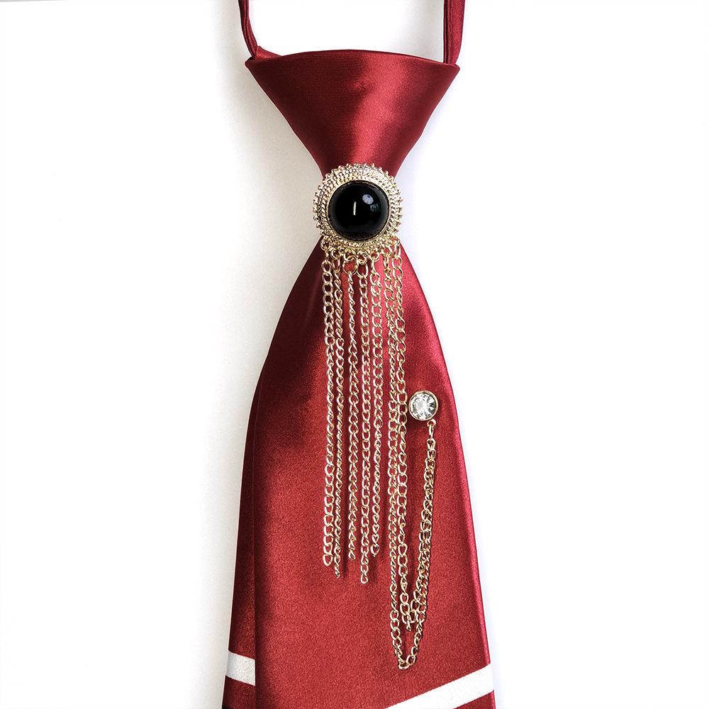 Unisex Pearl Tassel No-Knot Bow Tie Shirt - Casual Fashion Trend
