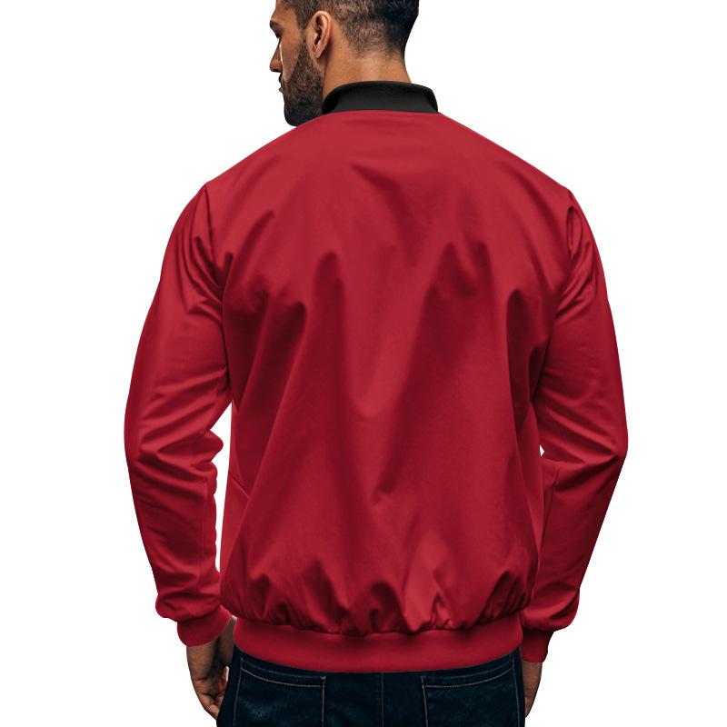 Autumn New Versatile Stand-collar Jacket Men's Twill Zipper Long-sleeved Baseball Jacket