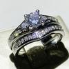 925 Sterling Silver 2Pcs Set Rings Women for Engagement Wedding Newly Designed Luxury Female Rings Anniversary Party Jewelry