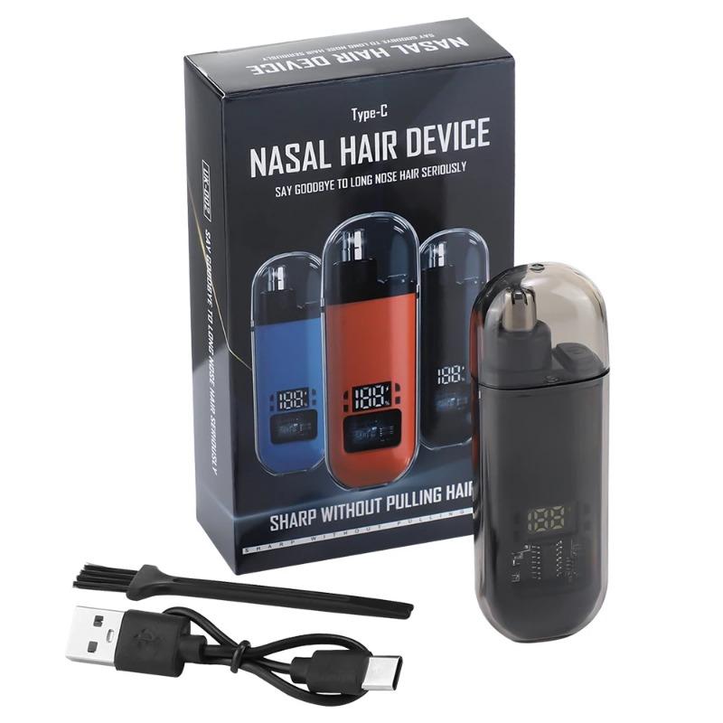 Electric Nose Hair Trimmer Painless Nose Hair Clipper USB Charging Dual-Edge Blades Portable LCD Display Men Mini Nose Hair Trim