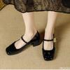 Fashion Fashionable retro style shoes shallow mouth casual comfortable versatile single shoes new square toe single shoes for women