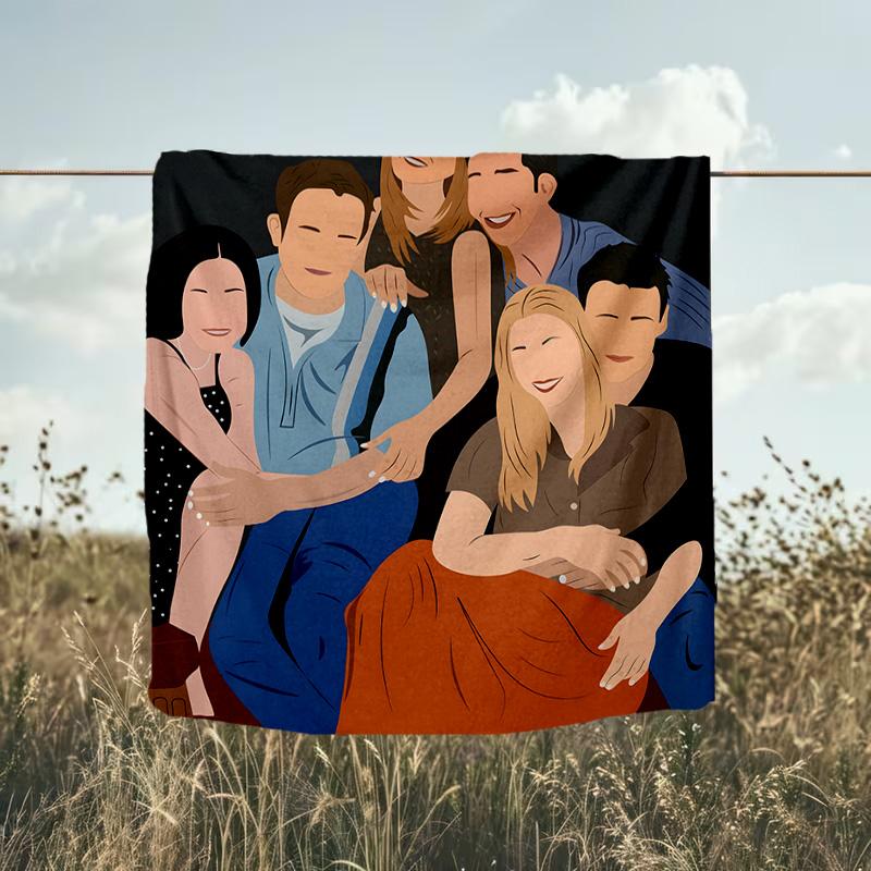 1PC Friends Blanket Flannel Throw for Sofa, Indoor, Camping, Living Room, Office, Chair, And Bed Soft Birthday Christmas Gift
