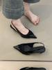 French temperament high heels spring and summer 2025 temperament socialite gentle pleated fairy pointed head shallow mouth empty sandals