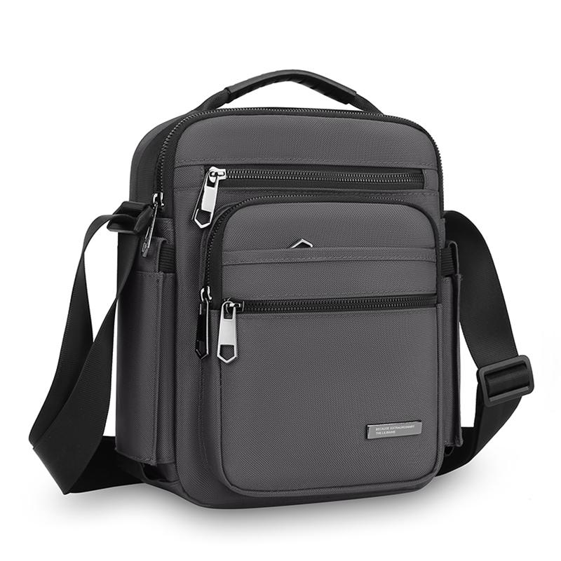 Men Multi-layer Shoulder Bag Fashionable Casual Lightweight Nylon Crossbody Bag for Daily Outing Commuting Small Handbag