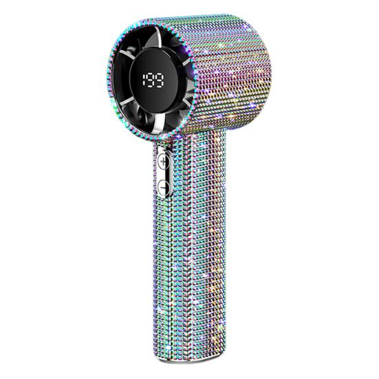 Přenosný vějíř s kamínky, LCD displej, 199 rychlostí, nastavitelný, dobíjecí přes USB, letní chladicí ventilátor, venkovní kempování, cestování, mini osobní ventilátor