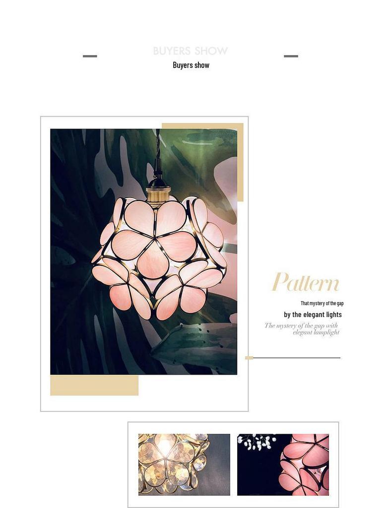 Postmodern Japanese Nordic Petal Chandelier - Luxury Copper Bedroom & Living Room Lamp