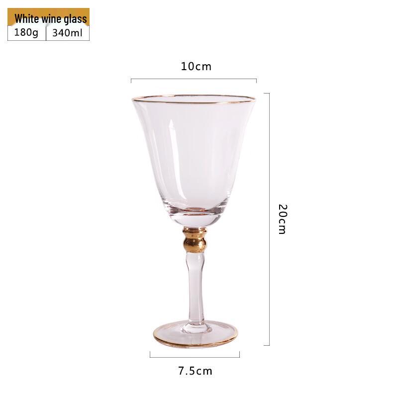 Handmade Gold Rim Red Wine Glass