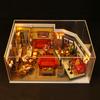 DIY Wooden Sheldons's Apartment Casa Miniature Building Kits Bookend Lights Assembled Bookshelf Home Decoration Friends Gift