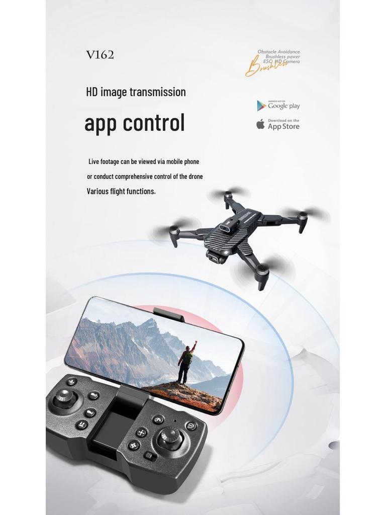 Brushless V162 Drone: 4K HD Optical Flow, ESC & Obstacle Avoidance, RC Aerial Photography Aircraft