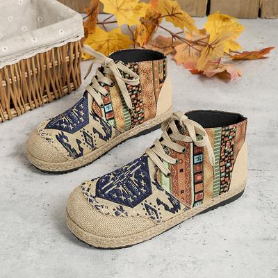 Bottes de neige pour femmes, chaussures chaudes et confortables, Style ethnique rétro