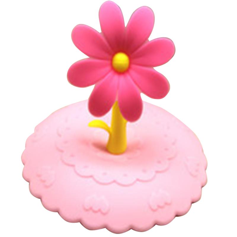 Niedliche Blumen schmücken den Deckel des Wassertrinkbechers aus Silikon