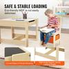 Kids Table and Chair Set, Wooden Activity Table with Storage Space and Boxes, Kids Play Table for Toddlers Art, Craft, Reading, Learning
