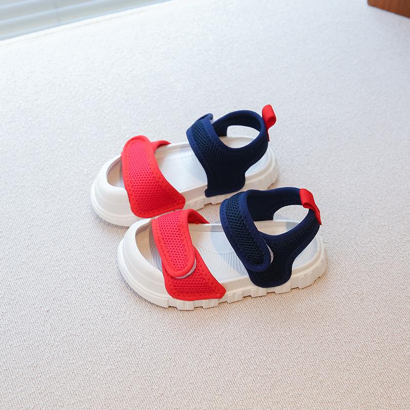 Kids Beach Shoes Soft Sole Non-slip Girls Sandals Toes Capped Double Hook&loop 2025 Summer New Children Casual Shoes Comfort