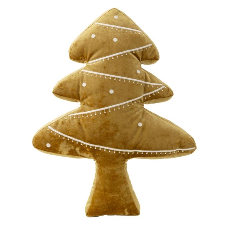 Polyester Embroidered Wreath Snowflakes Christmas Pillow Cover Soft Comfortable Home Decoration