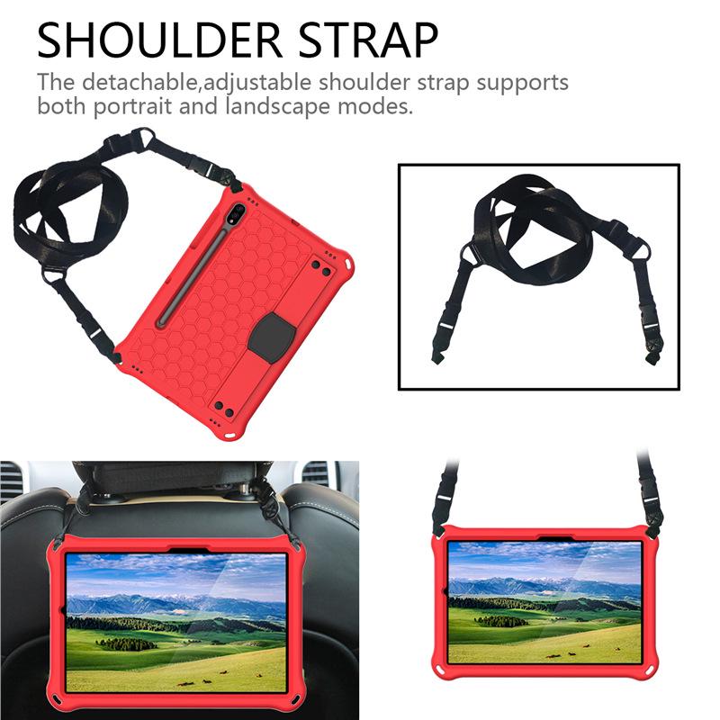 Samsung S9/S8 Tablet EVA Protective Case for Kids - Honeycomb Design with Hand Strap and Full Coverage Anti-Drop Protection.
