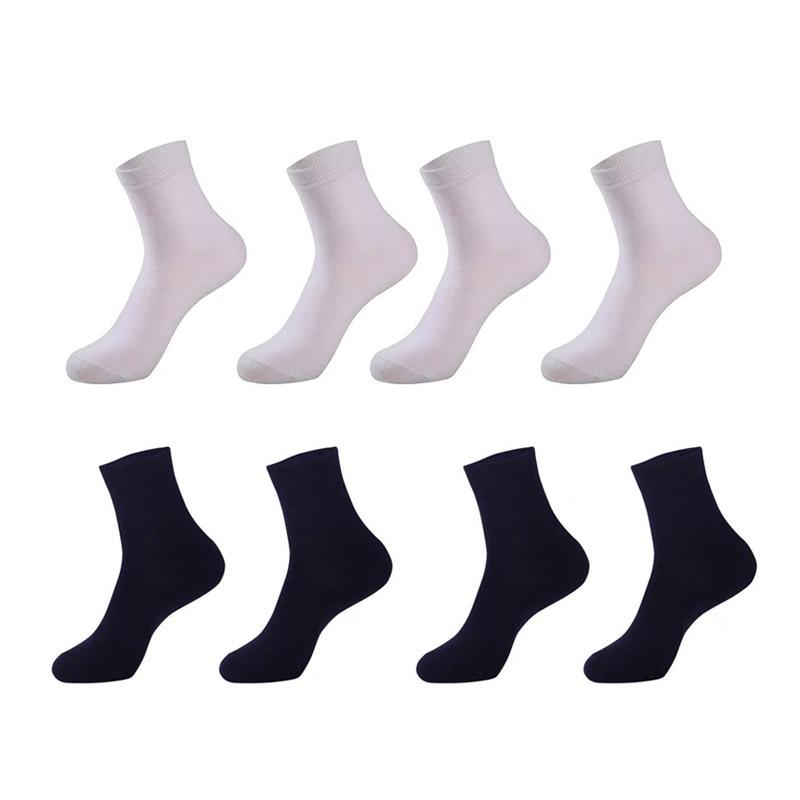 1/2/3/4Pairs Men'S Cotton Socks Black White Gray Business Men Tube Socks Soft Breathable Spring Summer For Male Socks Plus Size