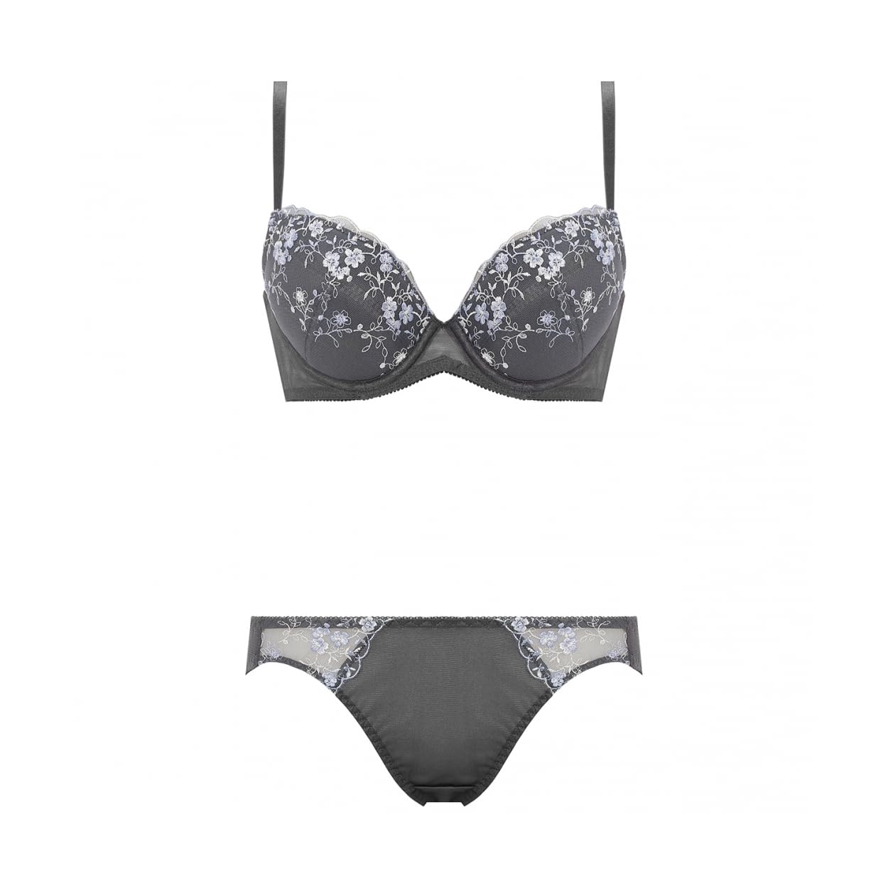 

AMOSTYLE BY Triumph Коллекция для начинающих Комплект бюстгальтера и трусиков M013 B70M 3/4 & (Полив цветка) (Серый)