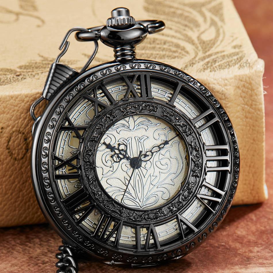 Steampunk Skeleton Mechanical Pocket Watch Men Women Antique Luxury Brand Necklace Pocket & Fob Watches Chain Male Female Clock